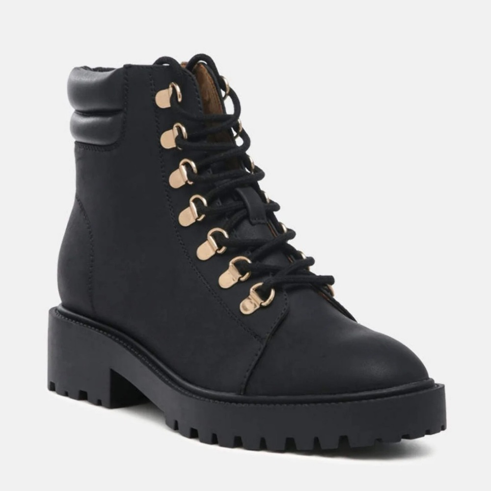 London Rag Black Shirly Combat Boots